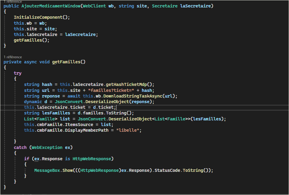 Extrait code projet PPE2